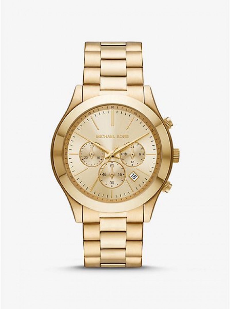 Relojes Michael Kors Oversized Slim Runway Hombre Doradas | 310896-NUT