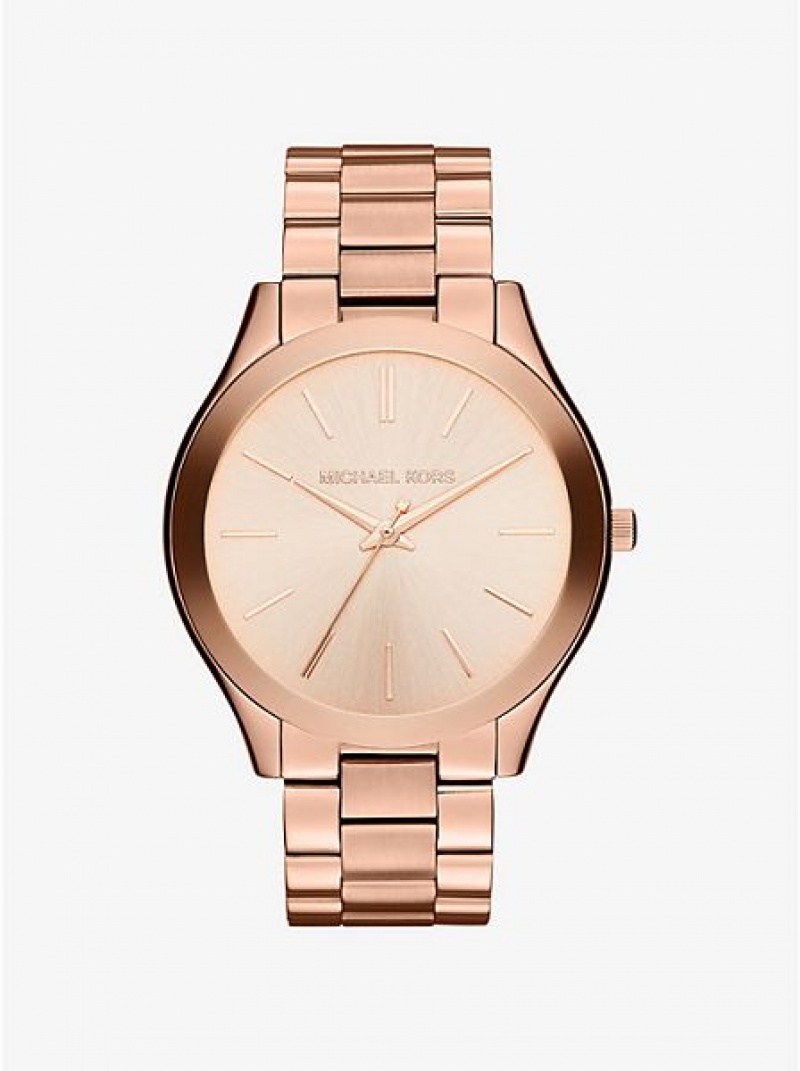 Relojes Michael Kors Oversized Slim Runway Mujer Rosas Doradas | 510342-ZGY