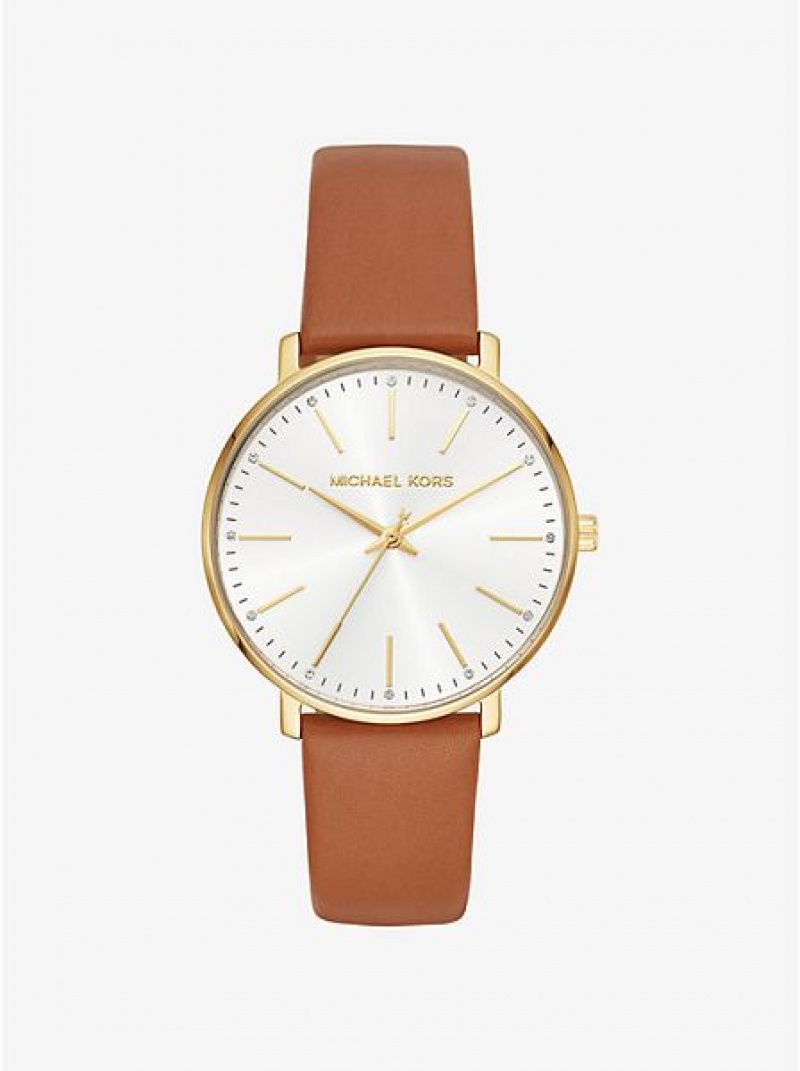 Relojes Michael Kors Pyper Cuero Mujer Doradas | 286097-GPT