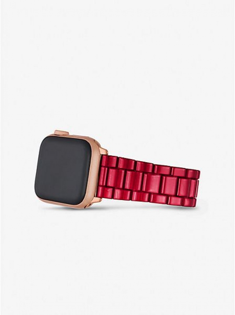 Relojes Michael Kors Red-coated Stainless Steel Correa For Apple Mujer Rojas | 083951-PDJ