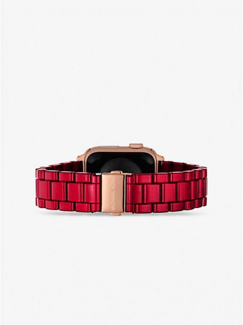 Relojes Michael Kors Red-coated Stainless Steel Correa For Apple Mujer Rojas | 083951-PDJ