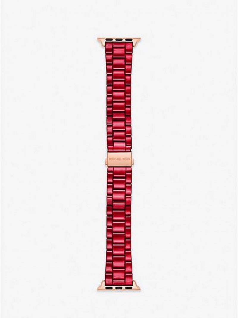 Relojes Michael Kors Red-coated Stainless Steel Correa For Apple Mujer Rojas | 083951-PDJ