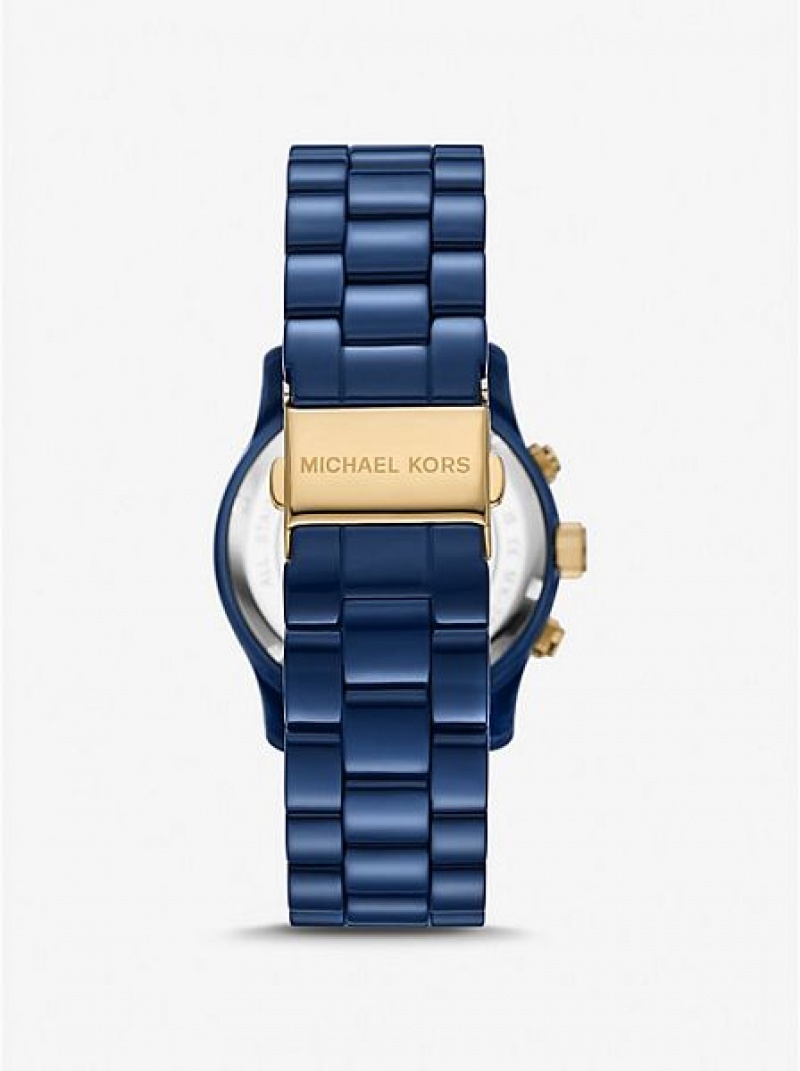 Relojes Michael Kors Runway Mujer Azules | 208943-WPT