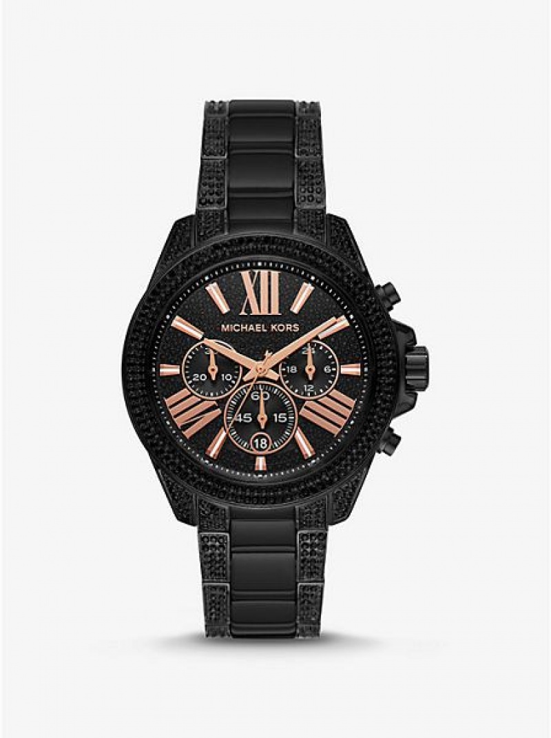 Relojes Michael Kors Wren Pave Mujer Negras | 360149-RLI