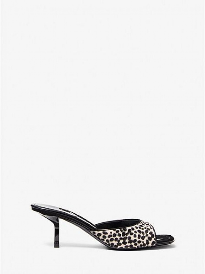 Sandalias Michael Kors Anita Ocelot Print Calf Hair Mujer Blancas | 052364-LYJ