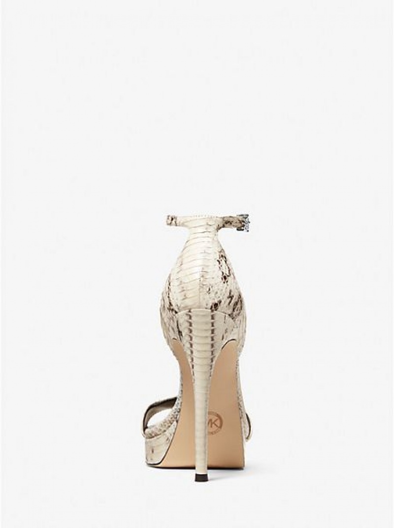 Sandalias Plataforma Michael Kors Jordyn Snakeskin Mujer Beige | 894036-AYU