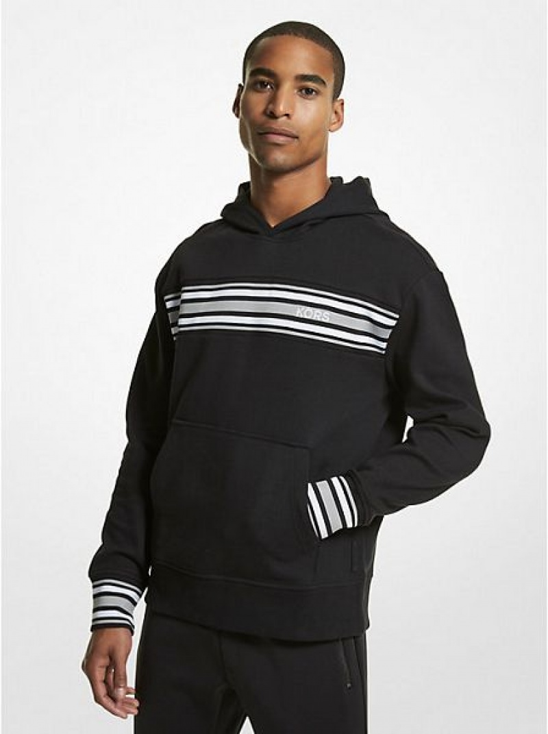 Sudadera Con Capucha Michael Kors A Rayas Algodon Blend Hombre Negras | 140592-GUF