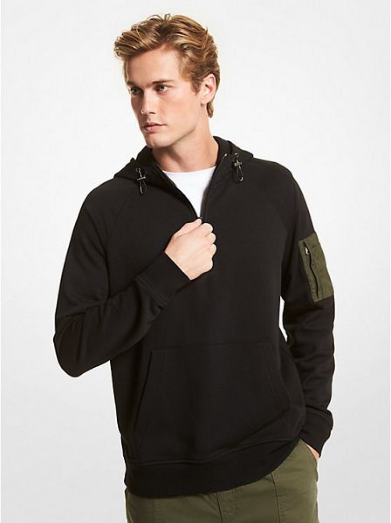 Sudadera Con Capucha Michael Kors Algodon Blend Half-zip Hombre Negras | 201948-UFJ