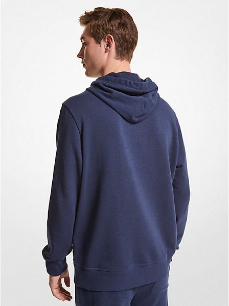 Sudadera Con Capucha Michael Kors Logo Algodon Hombre Indigo | 154936-NXG