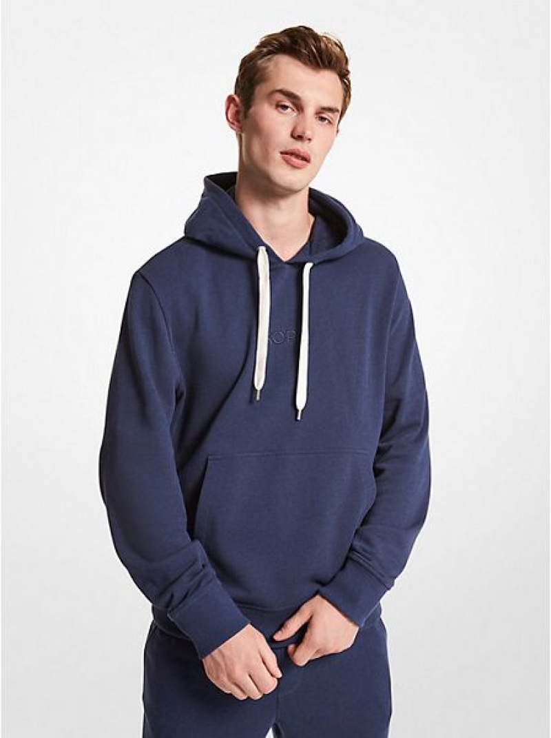 Sudadera Con Capucha Michael Kors Logo Algodon Hombre Indigo | 154936-NXG