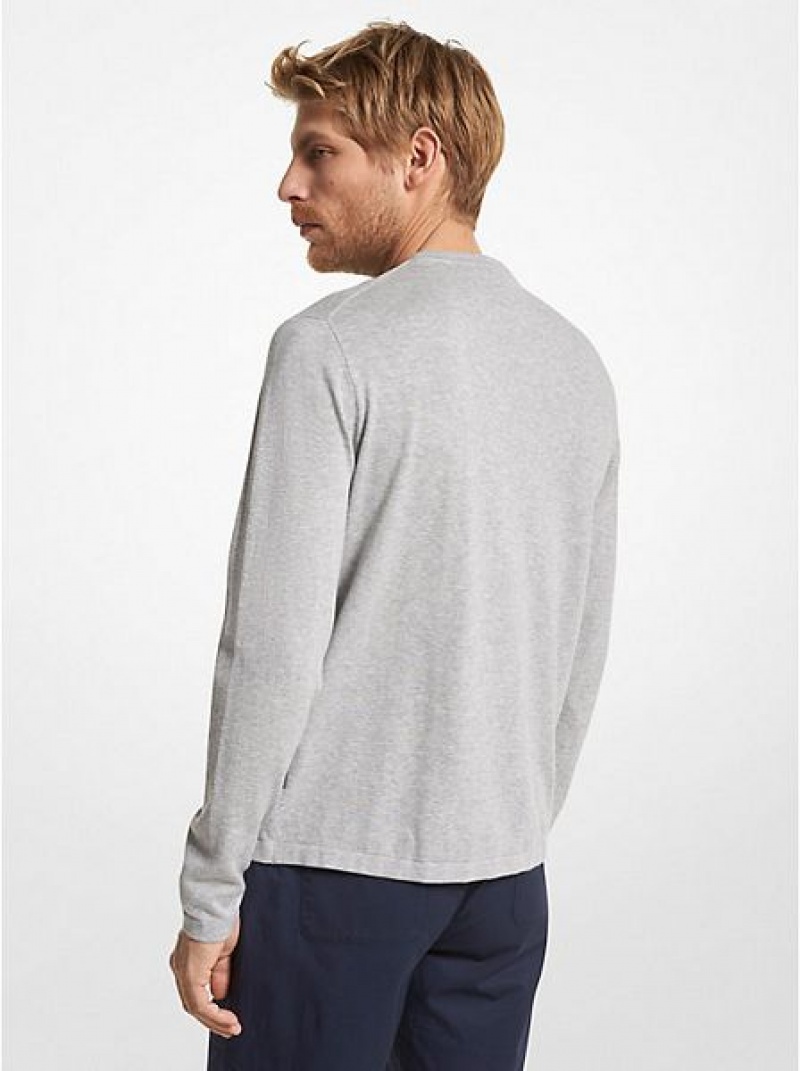 Suéteres Michael Kors Algodon Jersey Crewneck Hombre Gris | 921764-DBV