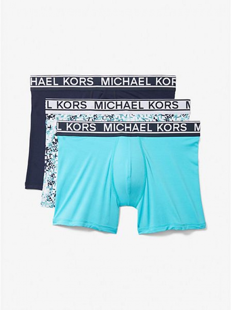 Trunks Michael Kors 3-pack Stretch Nylon Hombre Azul Marino | 539601-SVO