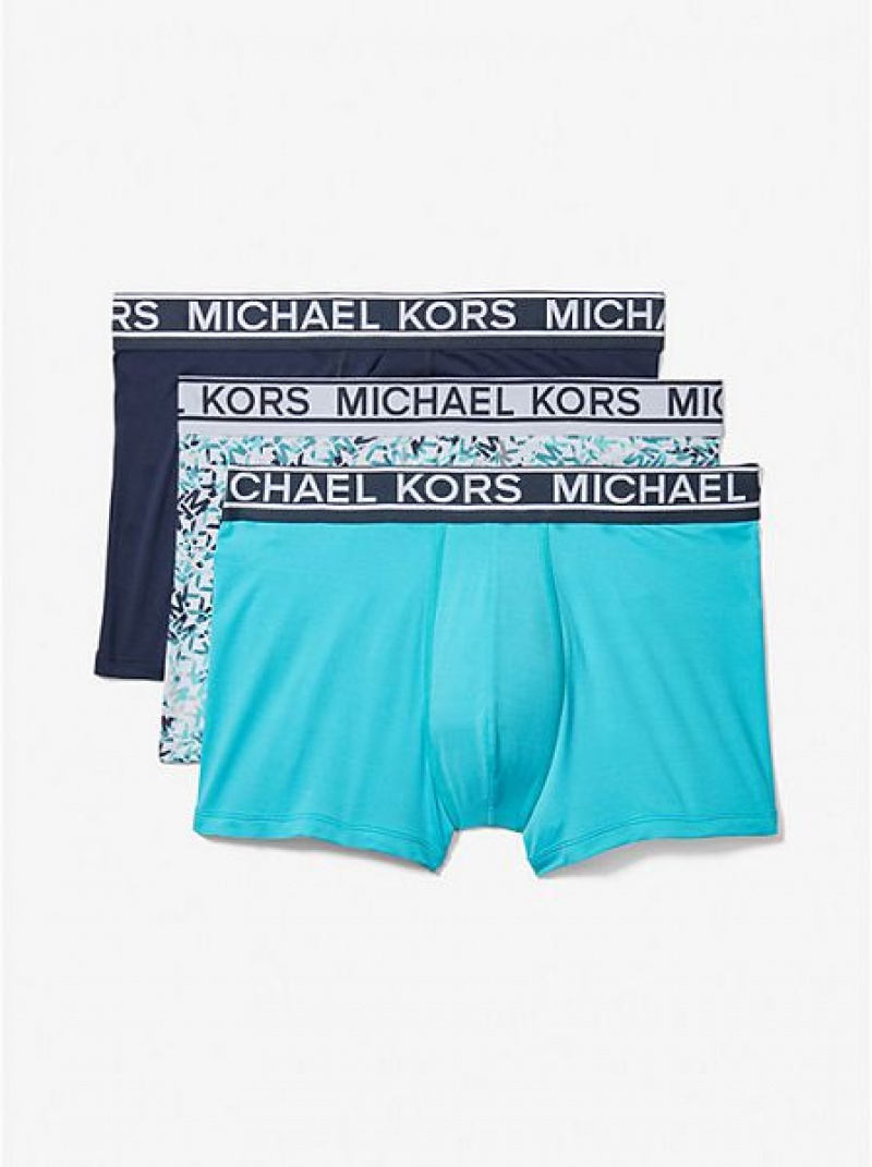 Trunks Michael Kors 3-pack Stretch Nylon Hombre Azul Marino | 273896-IFC