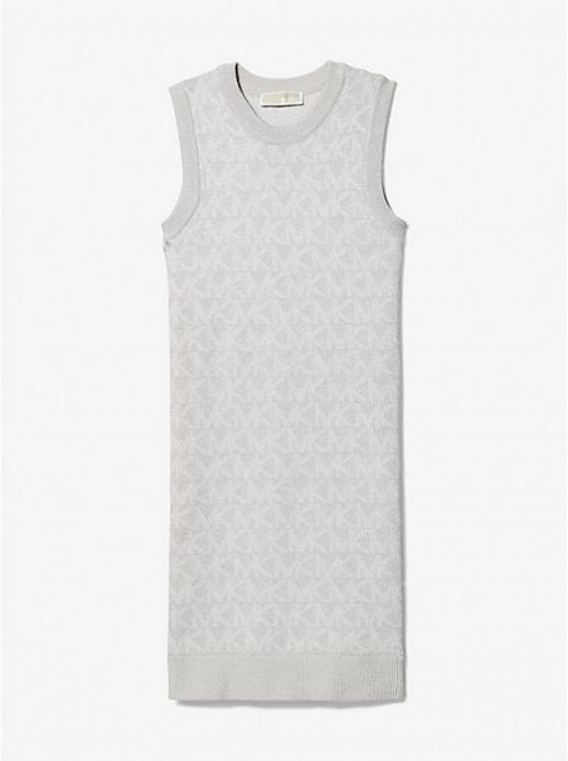 Vestido Michael Kors Metallic Logo Knit Tank Niños Gris | 095712-RSM