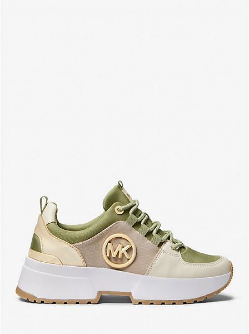 Zapatillas Michael Kors Cosmo Lona Mujer Verde Oliva | 974653-SIR