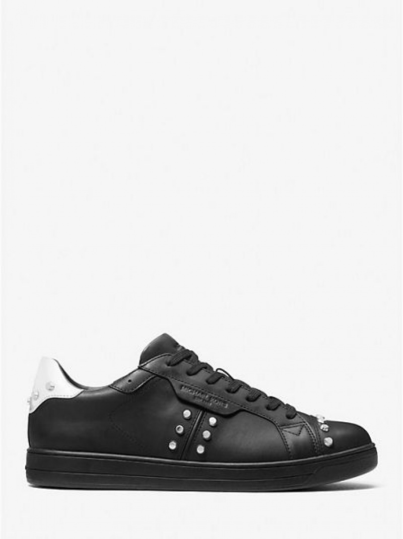 Zapatillas Michael Kors Keating Studded Cuero Hombre Negras | 790485-LHJ